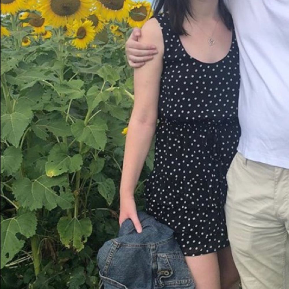 Black Summer Dress with White Polka Dots